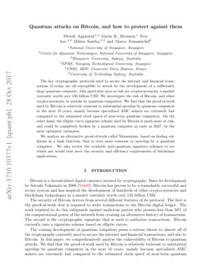 PDF Document Cover - Quantum Threats to Bitcoin and Post-Quantum Countermeasures